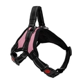 Detailansicht eines pinkfarbenen Hundegeschirrs mit Reflexionsstreifen und D-Ring - XS (Brustumfang 38-45cm) / Rosa