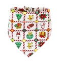 White Christmas pet bandana featuring gingerbread man and snowman festive prints - S / White Plaid Gift