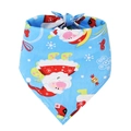 Light blue Christmas pet bandana with Santa and snowflake prints for dogs and cats - S / Sky Blue Santa Claus