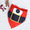Red Christmas pet bandana with Santa costume print and gold buckle for dogs and cats - Large / Red Black Belt