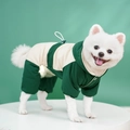 Tuta impermeabile per cani verde scuro e beige per il calore autunnale e invernale - XS / Verde Scuro e Beige
