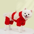 Giacca impermeabile per cani rossa e bianca con cappuccio regolabile per cani - XS / Rosso/Beige