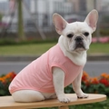 Gilet rosa in morbido cotone per bulldog francesi e cani piccoli mostrato all'aperto - XS / Rosa