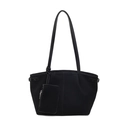 Bolso tote grande de ante sintético negro con monedero pequeño y correas de hombro - Negro