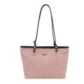 Grand sac cabas rose avec anses noires et logo métallique pour femme chic - Sans Pendentif / Rose