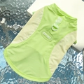 Detail of neon green quick-dry dog vest with SPORT patch and D-ring on mesh fabric - XS(Chest 30cm 0.5-1.5kg) / Tops / Grass Green & Yellow (Ice Silk)