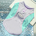 Gilet rinfrescante cane lavanda e verde menta con mesh traspirante e anello D - XS / Gilet Verde Lago Viola