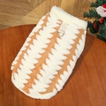 Close-up of plush pet vest with metal D-ring and leaf pattern on a wooden table - S / Caramel color