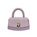 Bolso de lujo lavanda para mujer con textura de piel de serpiente y cierre en D de metal - Morado