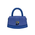Bolso tipo caja azul chic con diseño de serpiente y hebilla D dorada para mujer - Azul