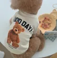 Felpa color crema per cani con orsetto di peluche e scritta Good Day - XS(Torace 30cm 0,5-1,5kg) / Top / Bianco con Motivo a Orsetto