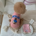 Gilet felpato rosa per cani con stampa orsetto e anello a D in metallo per il guinzaglio - XS / Rosa