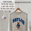 Felpa grigia per adulti con stampa orso Baylor per proprietari di animali taglia M-XL - Taglia M / Top / Grigio (227D)