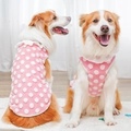 Gilet rosa a pois per cani con colletto in pizzo bianco in caldo pile di corallo - XS / Pizzo Rosa a Pois