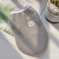 Cute grey waffle pet vest with bear embroidery for dogs and cats in a cozy home setting - L / Gray