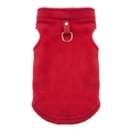 Harnais gilet en polaire rouge pour petits chiens et chats avec anneau en D pour la laisse - Rouge