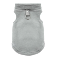 Détail du gilet pour chien en polaire grise avec anneau en D pour laisse intégré - Gris