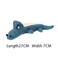 Giocattolo di peluche a coccodrillo blu per cani e gatti, 27x7cm con dettagli ricamati - Blu Denim