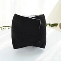 Detail view of the black washable male dog belly band with soft white lining and velcro strap - Black