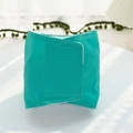 Detailed view of mint green dog belly band with velcro closure and soft white lining - Green