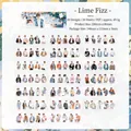 Lime Soda PET Sticker Set mit 20 verschiedenen Charakter-Illustrationen für Journaling - Limetten-Sprudel