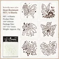 Set di 6 stencil a farfalla per pittura fai-da-te in materiale PET flessibile e resistente - Echi dell'Onda della Farfalla