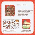 3D New Year theme stickers set with PET transparent sheets and traditional scene card - Intangible Cultural Heritage Paper Cutting