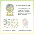 Set di adesivi PET con gru e peonia e carta scenica 3D in stile Yunji Liuguang - Broccato di Nuvole Luminose