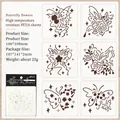Set di 6 stencil in PET con farfalle e fiori per scrapbooking fai-da-te, 100x100mm - Farfalla tra i Fiori