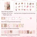 Vintage pink DIY scrapbooking kit with floral stickers, notes and textured papers - Pink Flower Style (5994434625367)