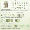 Vintage scrapbooking set with Daylily Spreading floral stickers and memo papers - Green Nature Style (5994434625368)