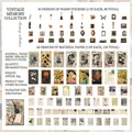 200pcs Vintage scrapbooking paper set with floral and oil painting aesthetic stickers - Memory Deserts