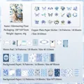 Blue aesthetic stationery scrapbooking kit with floral butterfly stickers and vintage paper - Blue Dream Style (5994434625369)