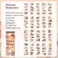 Distant Memories vintage PET-stickers met retro bloemen- en bladmuziekpatronen - Verre Herinneringen