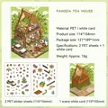 DIY PANGDA TEA HOUSE 3D scene stickers with PET sheets and white card set - Panda Tea Dock