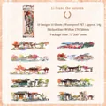 Lot de 10 autocollants PET style jardin chinois avec paysages d'automne vintage - À la Recherche de l'Automne