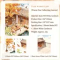 Matte PET 3D Sticker Set mit herbstlichem Hofmotiv und dekorativen Karten - Herbstliche Pfoten und Blätter / Mattes PET