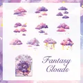 20pcs purple fantasy cloud PET stickers with stars and moon for journaling decor - Fantasy Cloud