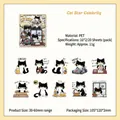 Schwarz-weiße Katzenaufkleber aus PET für Scrapbooking Set mit 20 dekorativen Motiven - Katzenstar Promi
