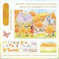 Blumengarten Scrapbooking Aufkleber mit PET-Folien und weißen Karten im Herbstthema - Osmanthus Regen