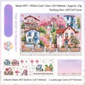 3D-Blumengarten-Stickerset mit PET-Matt-Finish und Hintergrundkarte für Scraps - Nebel im Duft