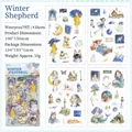 Winter Starry Home wasserfeste PET Aufkleber Set mit Mädchen und Tieren, 4 Blätter - Winterhirte