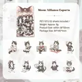 Waterproof PET sticker pack featuring 20 pieces of cute e-sports themed cats for journals - Meow E-sports League