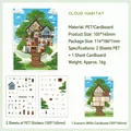 DIY Cloud Habitat 3D sticker set with PET clear stickers and landscape card - Where Clouds Rest