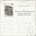 Waterproof PET frame stickers Qingman series with hand-written font and geometric borders - Pack of 20 / Green Vine Memory Frame