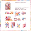 Washi-stickerset met speciale olie-aquarel geometrieën voor DIY-journaling - Halve Stroom Windkatjes