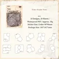 Waterproof PET vintage frame stickers set for journaling and creative DIY scrapbooking - Pack of 20 / Time Frame Memory Frame