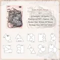 Waterproof PET geometric frame stickers for journaling with motivational English phrases - Pack of 20 / Years Frame Memory Frame