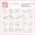 Cute white Pomeranian cartoon sticker set made of waterproof PET for DIY journals - White Dog