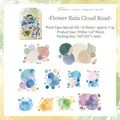 Washi-stickerset met abstracte cirkels in aquarel voor het versieren van dagboeken - Bloemenregen Wolkenweg